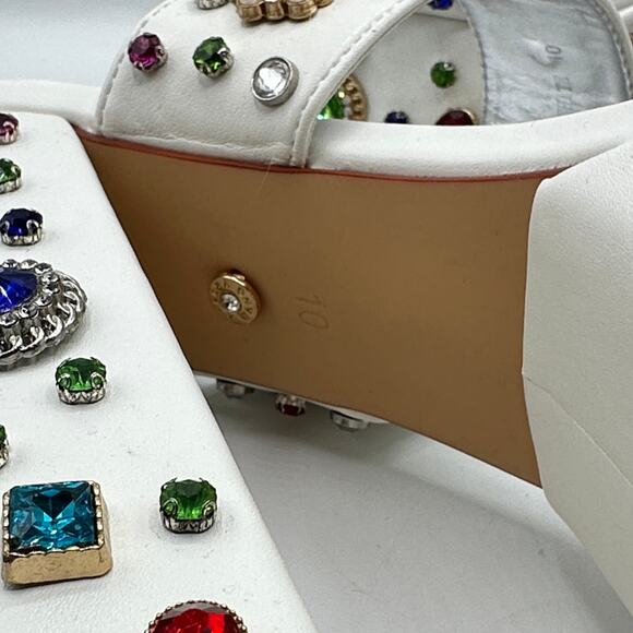 AZALEA WANG Breeze Embellished Sandal in White Jewel Rhinestone Sz 10 - Picture 9 of 9